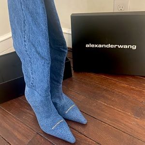 Alexander Wang Indigo Viola Denim Boots NWT